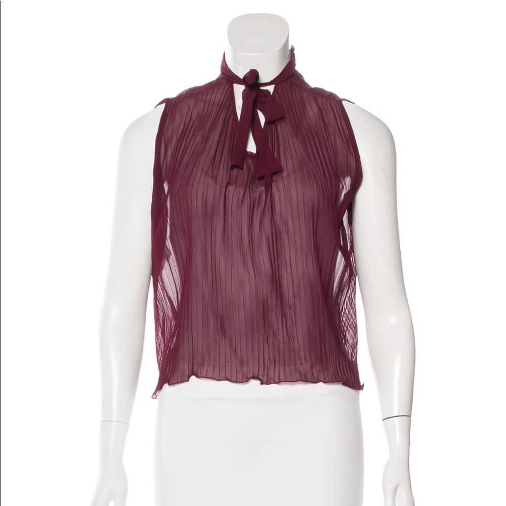 Philosophy di Alberta Ferretti pleated silk top.